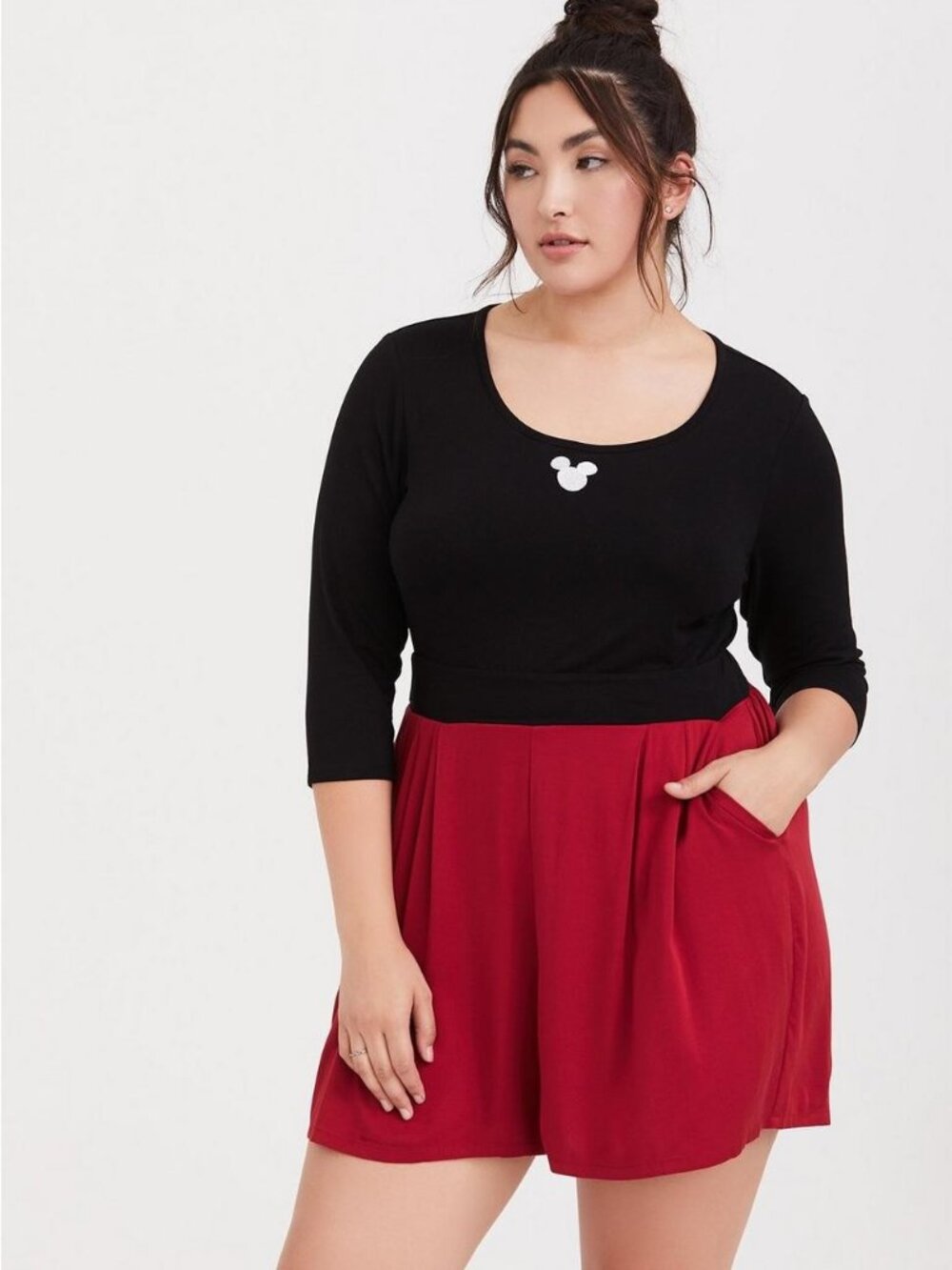 Torrid NWT Disney Mickey Mouse Black & Red Romper size 1X